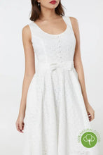 Load image into Gallery viewer, TIMELESS- WHITE EYELET DRESS
