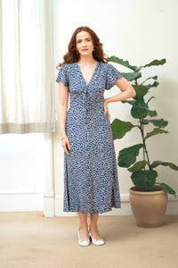 TIMELESS- NAVY FLORAL PRINT MIDI