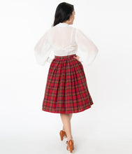 Load image into Gallery viewer, UNIQUE VINTAGE- RED PLAID SKIRT
