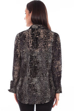 Load image into Gallery viewer, FINAL SALE SCULLY- VELVET ANIMAL PRINT BLOUSE
