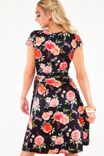 Load image into Gallery viewer, VOODOO VIXEN- ROSE FLORAL WRAP DRESS

